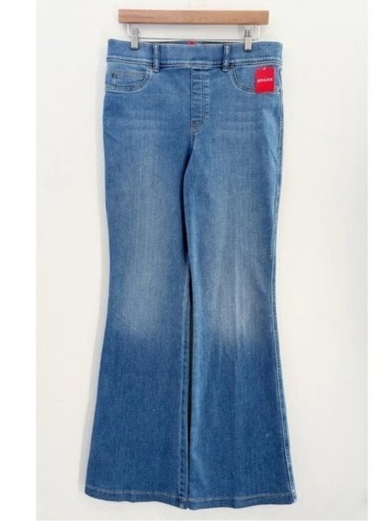 SPANX Denim - NWT SPANX Flare Jeans in Stonewashed Blue Size XLP